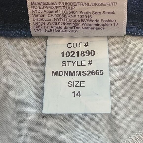 NYDJ Sculpt Her Denim Pull-On Straight Jeans Dark Blue Size 14 - Picture 15 of 16